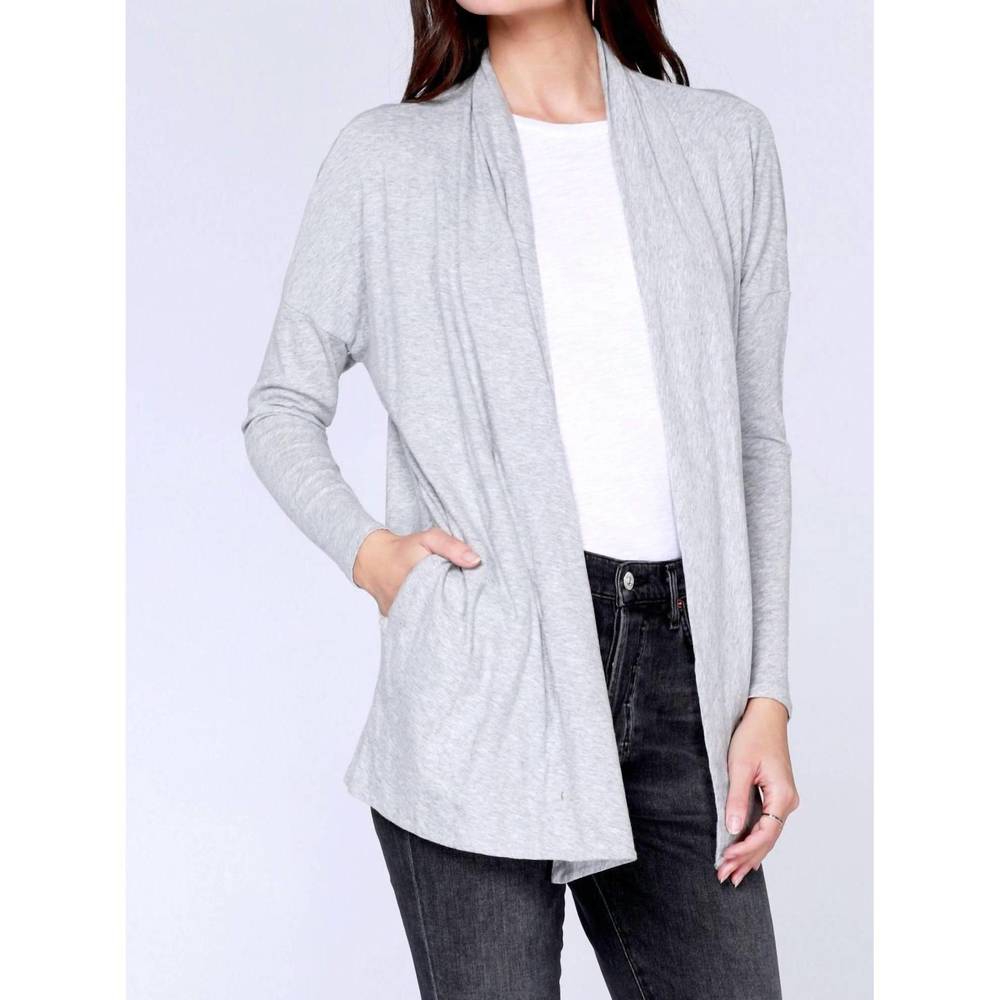 NEW BOBI open cardigan in heather grey